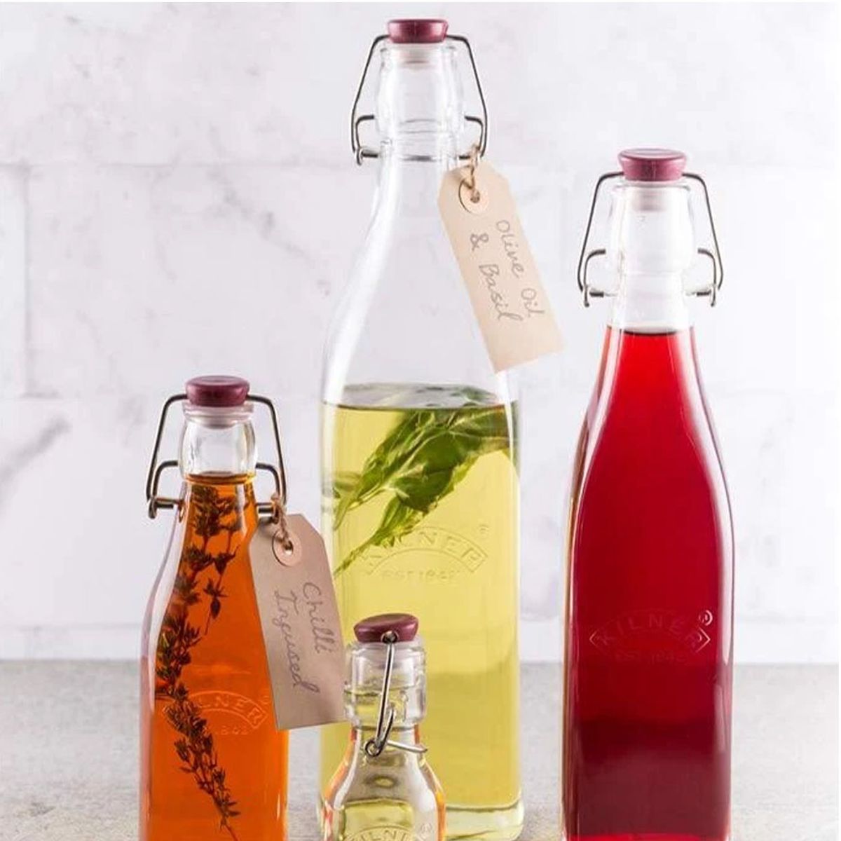 KILNER - Botella Tapa Roja Con Cierre Clip 1Lt