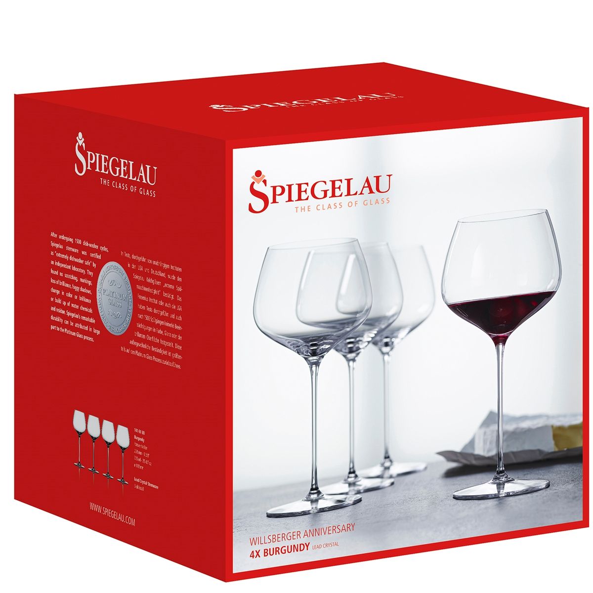 SPIEGELAU - Set 4 Copas Willsberger Anniversary Burgundy.