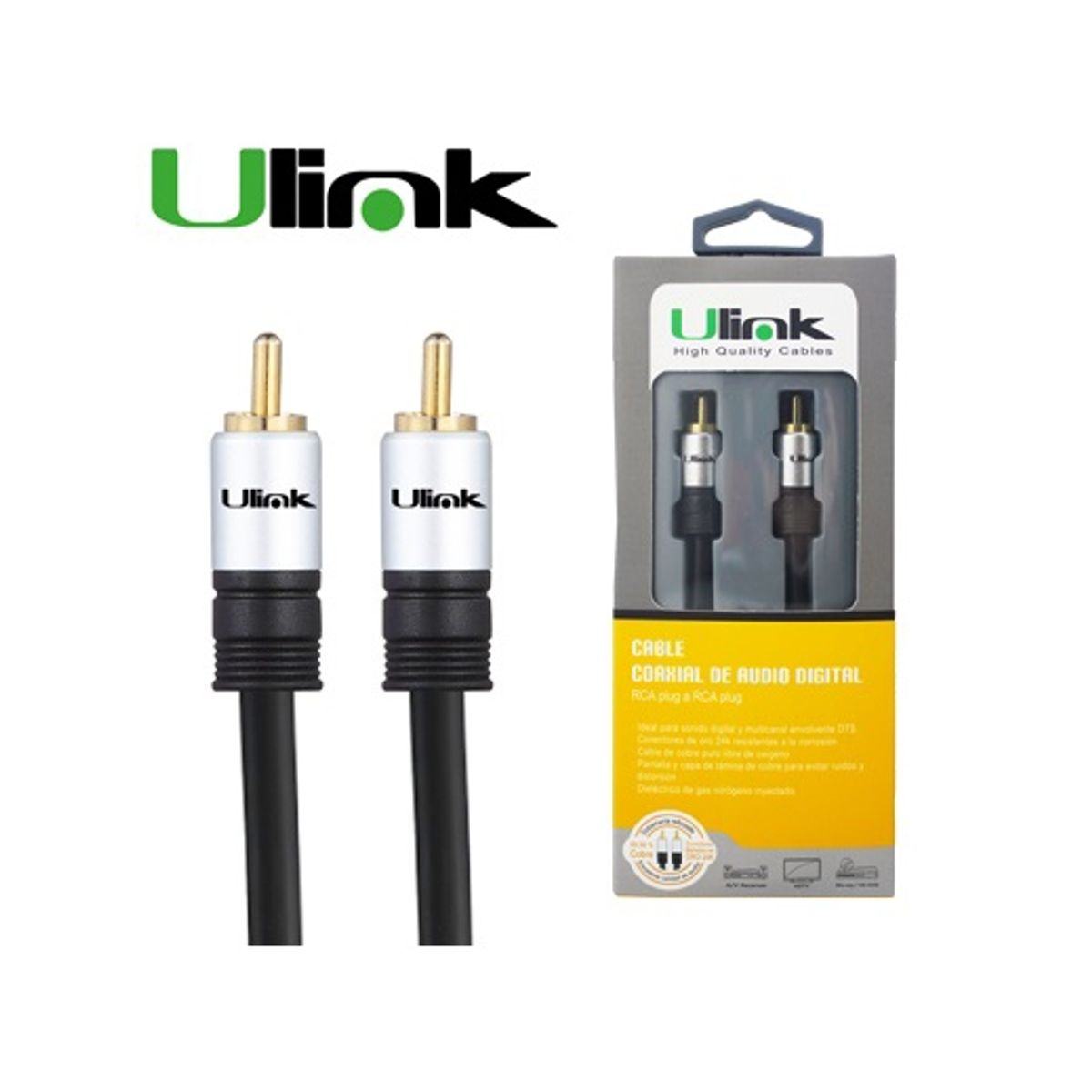 ULINK - Cable De Audio Coaxial De Alta Fidelidad Plug RCA A Plug RCA Ulink