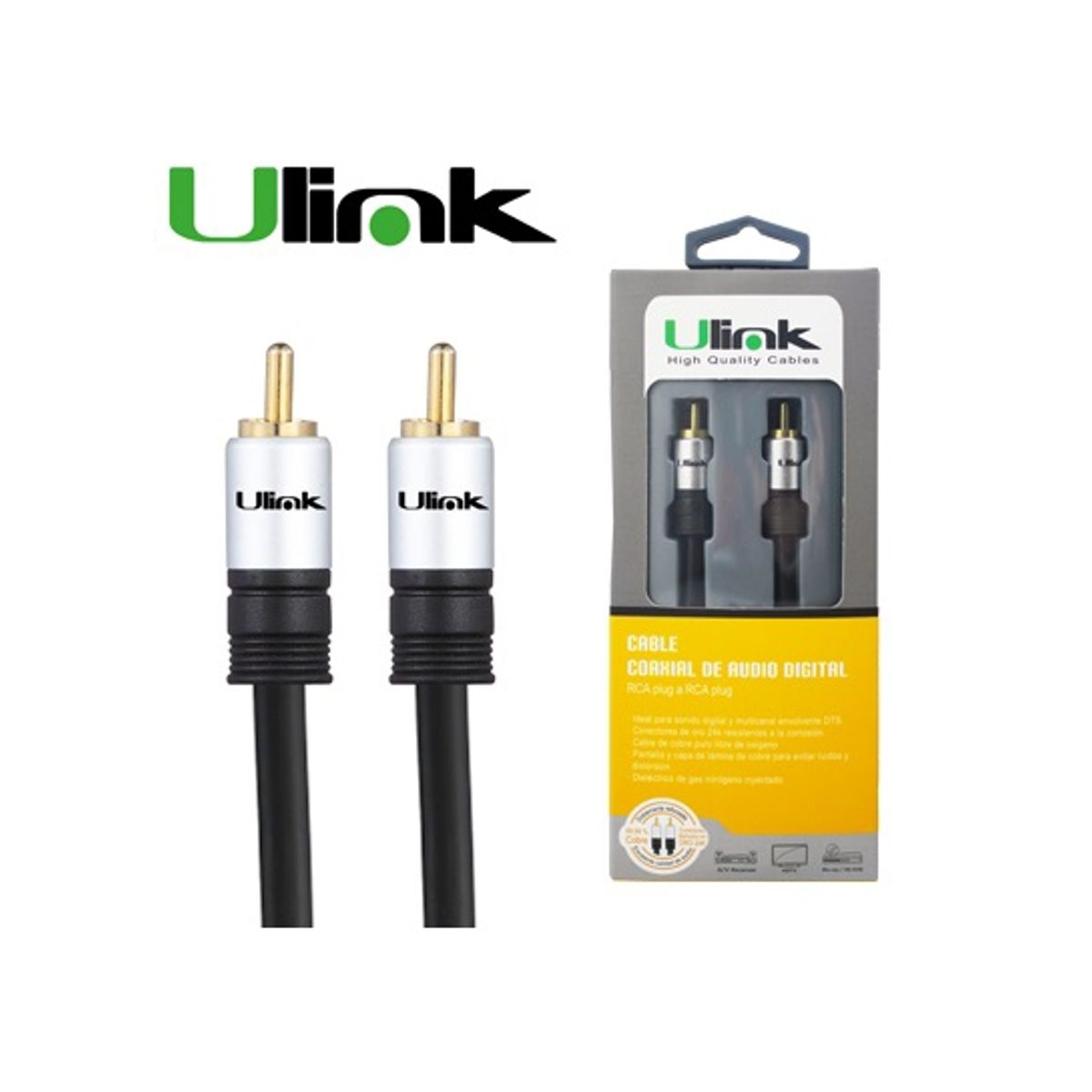 ULINK - Cable De Audio Coaxial De Alta Fidelidad Plug RCA A Plug RCA Ulink