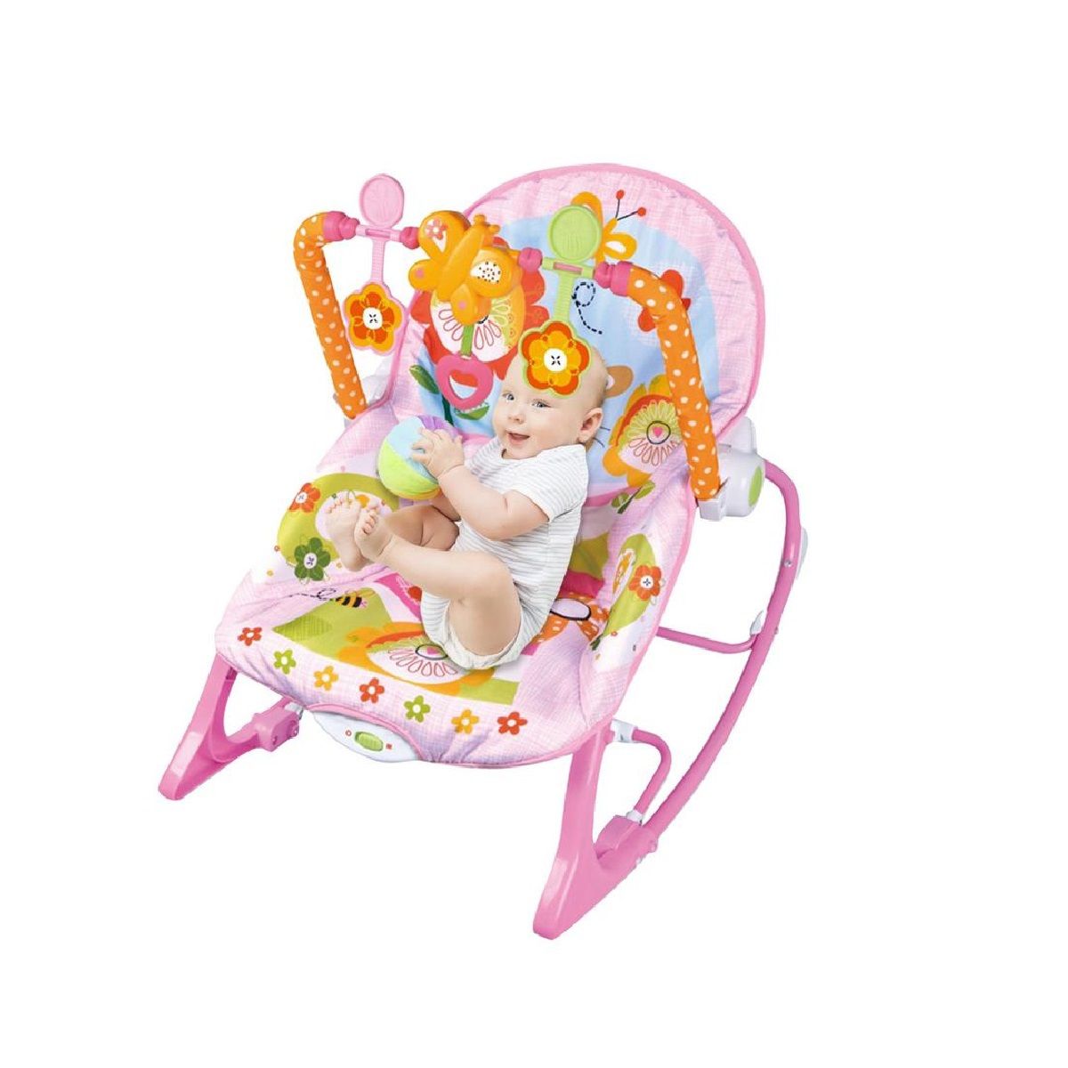GENERICO - Silla Mecedora Musical Vibracion Bebe 3 En 1 Rosa