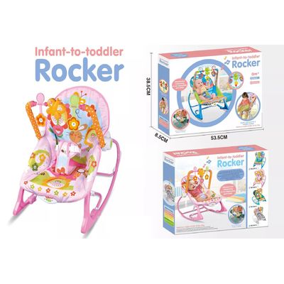 Imagen 2 del producto Silla Mecedora Musical Vibracion Bebe 3 En 1 Rosa