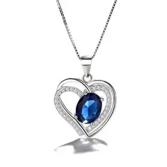 GENERICO - Collar plata 925 zafiro joya mujer elegante