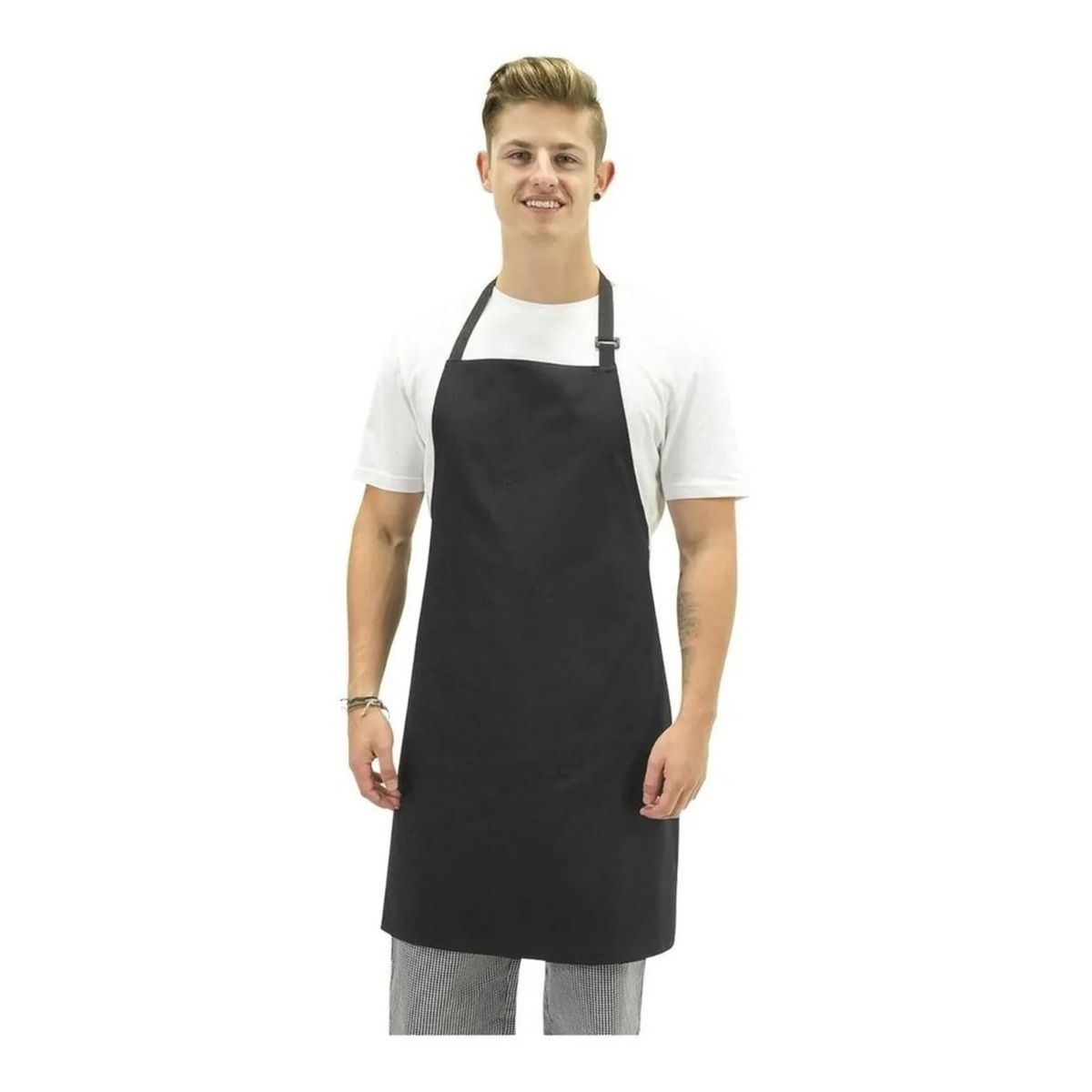 CHEF OUTFITTERS - Pechera Delantal Negro Cocina Gastronomia Unisex CHEF OUTFITTERS
