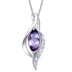 GENERICO - Collar plata 925 gota de agua amatista joya mujer elegante