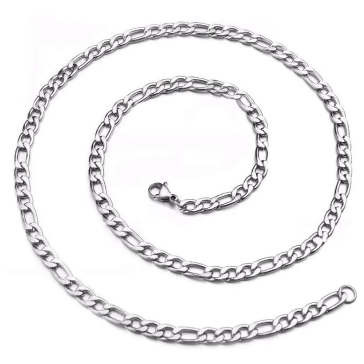 GENERICO - Cadena acero inoxidable quirúrgico 60cm largo 4mm ancho hombre mujer