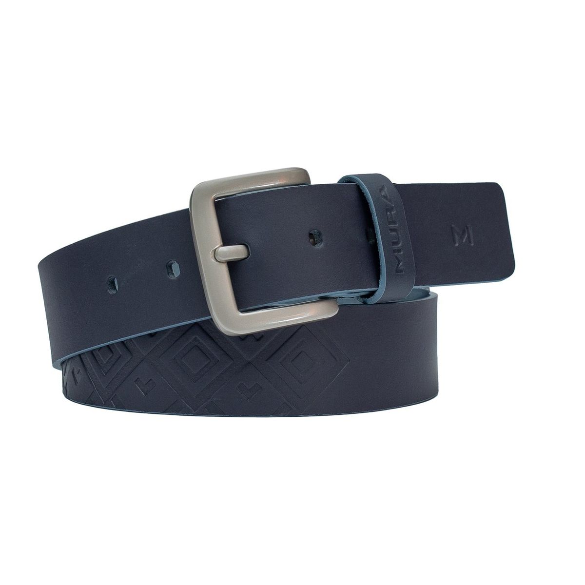 MIURA - Cinturón Cuero Genuino Neko Azul Miura