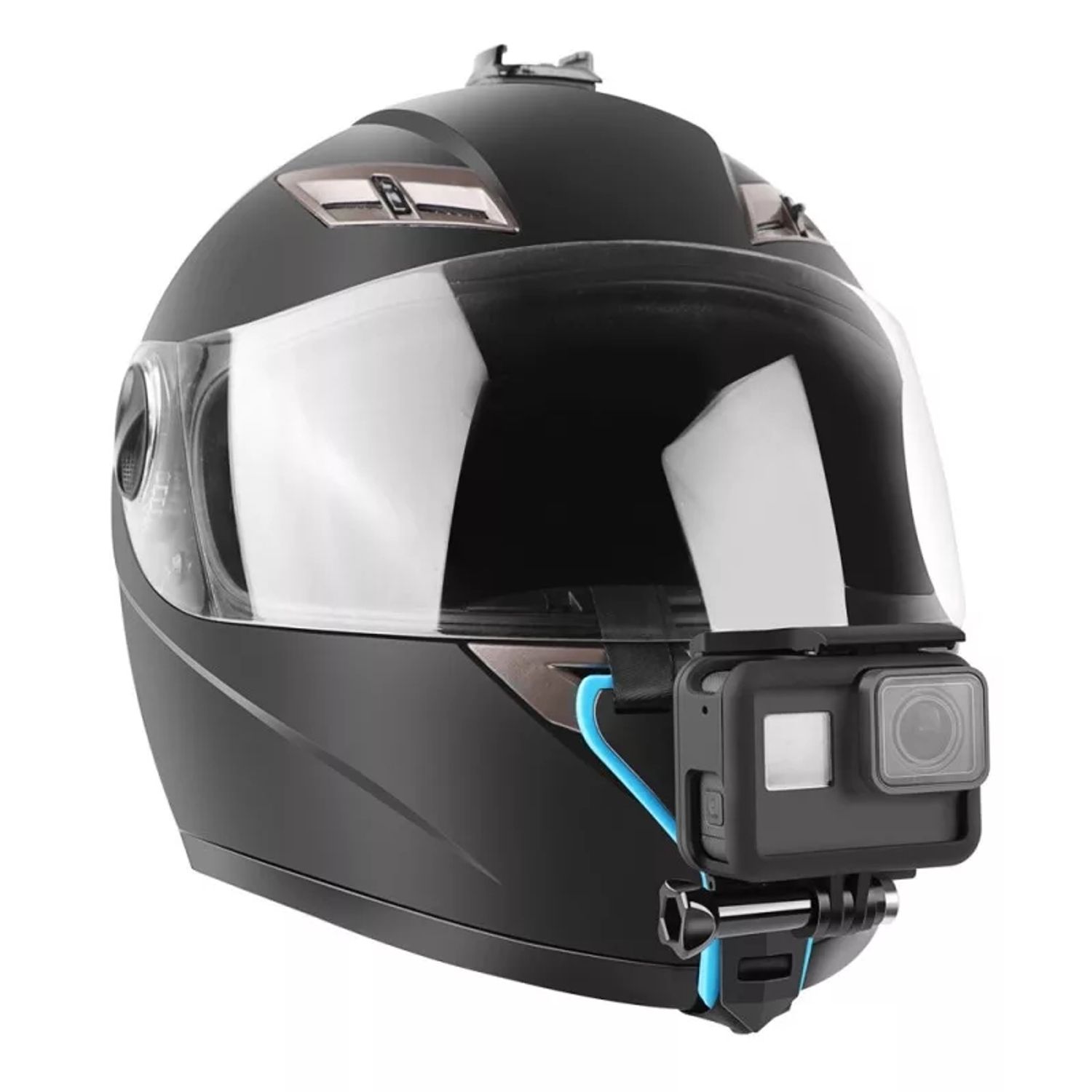 SHOOT Arnés Casco de Moto para Camara deportiva Celeste
