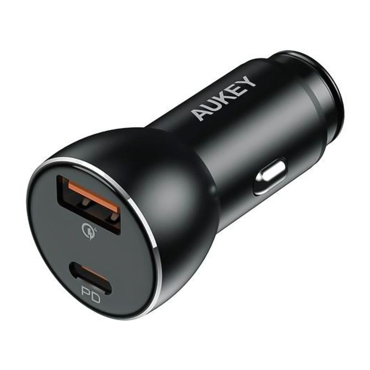 AUKEY - AUKEY Cargador de vehículo dual USB-C / USB-A 48W Negro CC-Y48 - Negro