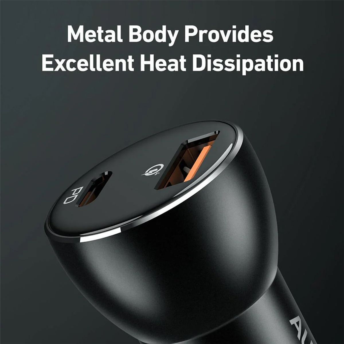 AUKEY - AUKEY Cargador de vehículo dual USB-C / USB-A 48W Negro CC-Y48 - Negro