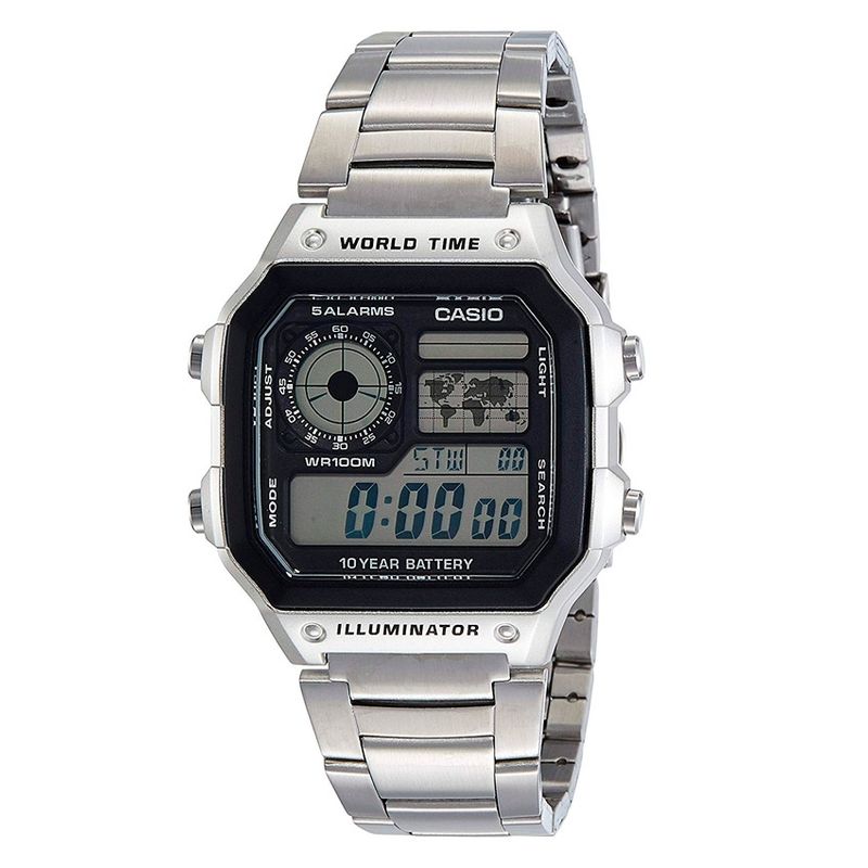 CASIO - Reloj De Hombre Vintage Casio Royale AE-1200WHD-1AV con correa de metal Casio