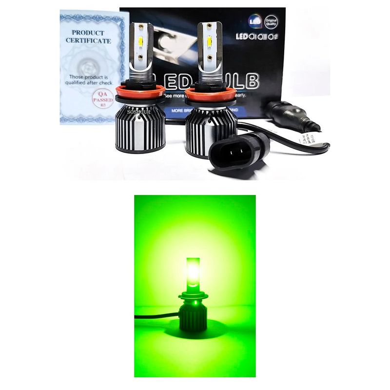 OEM - par mini turboled canbus H11 verde limon
