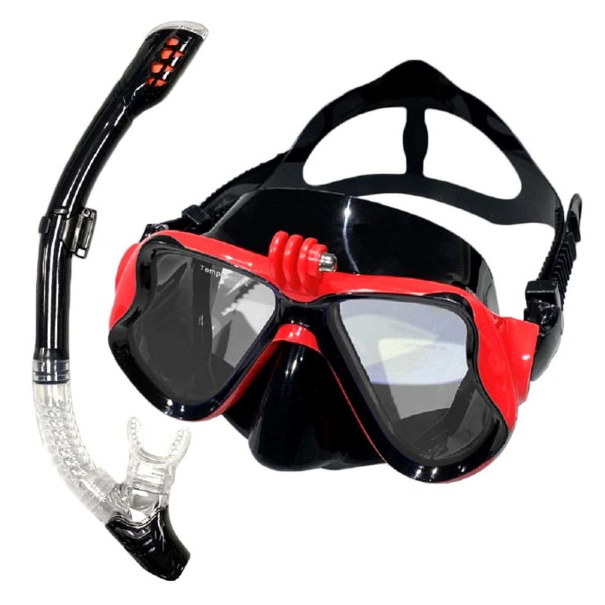 SHOOT - Snorkel Lente con tubo Rojo para cámara deportiva Gopro u otras