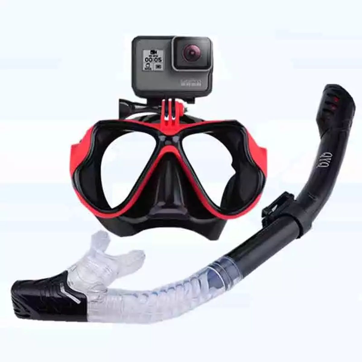SHOOT - Snorkel Lente con tubo Rojo para cámara deportiva Gopro u otras