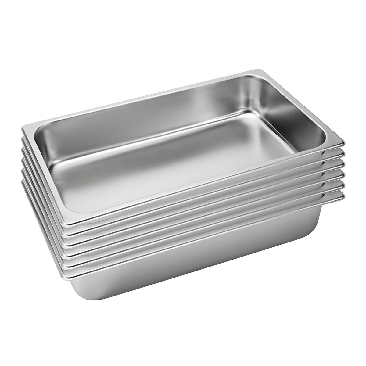 PROCHEF - Pack 6 Depositos Gastro GN 1/1 x 100 mm Acero Inox