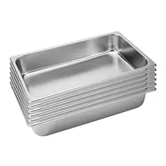 PROCHEF - Pack 6 Depositos Gastro GN 1/1 x 100 mm Acero Inox