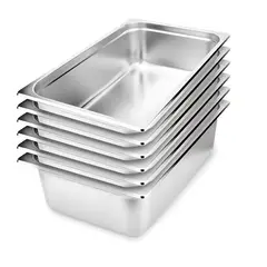 PROCHEF - Pack 6 Depositos Gastro GN 1/1 x 150 mm Acero Inox