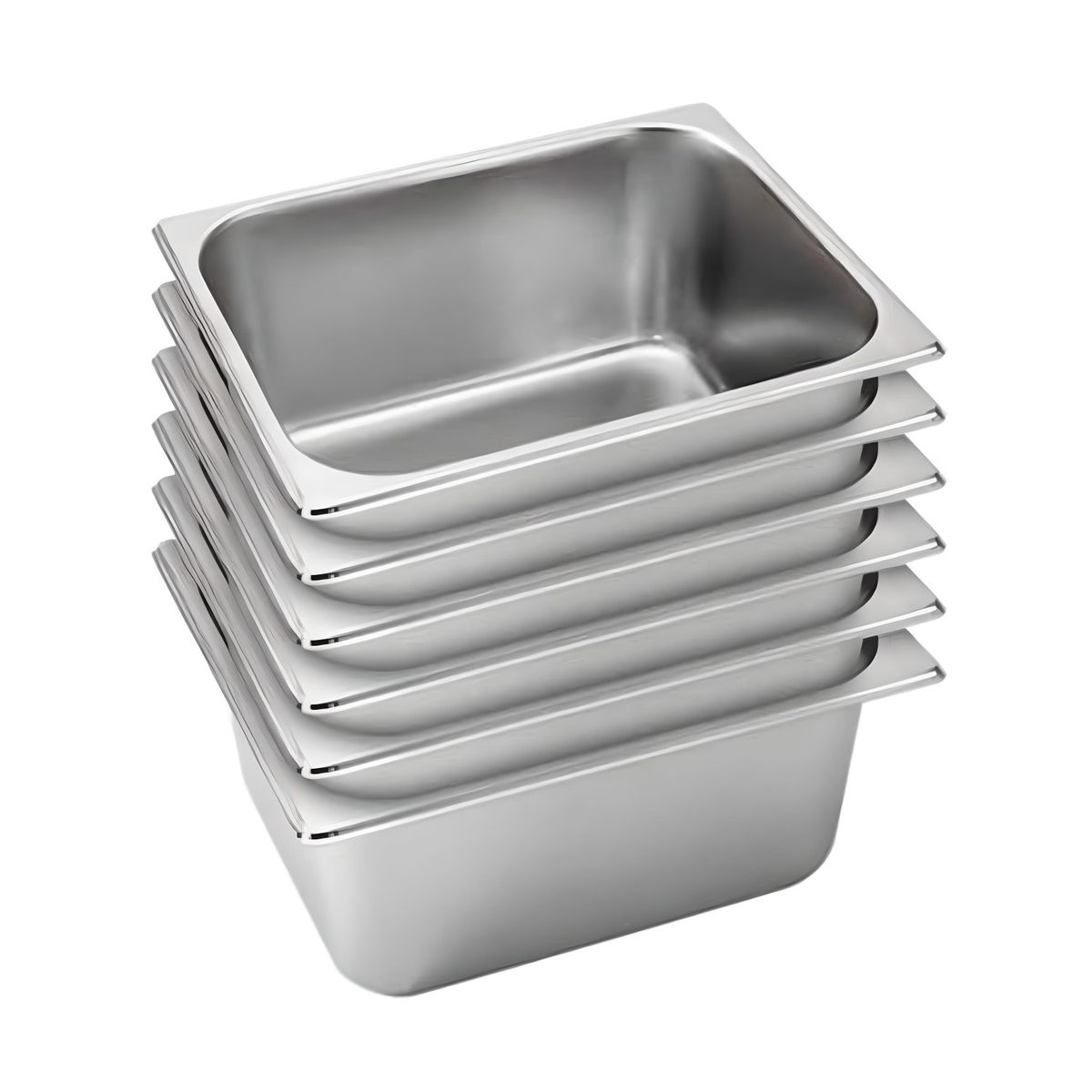 PROCHEF - Pack 6 Depositos Gastro GN 1/2 x 150 mm Acero Inox