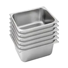 PROCHEF - Pack 6 Depositos Gastro GN 1/2 x 150 mm Acero Inox