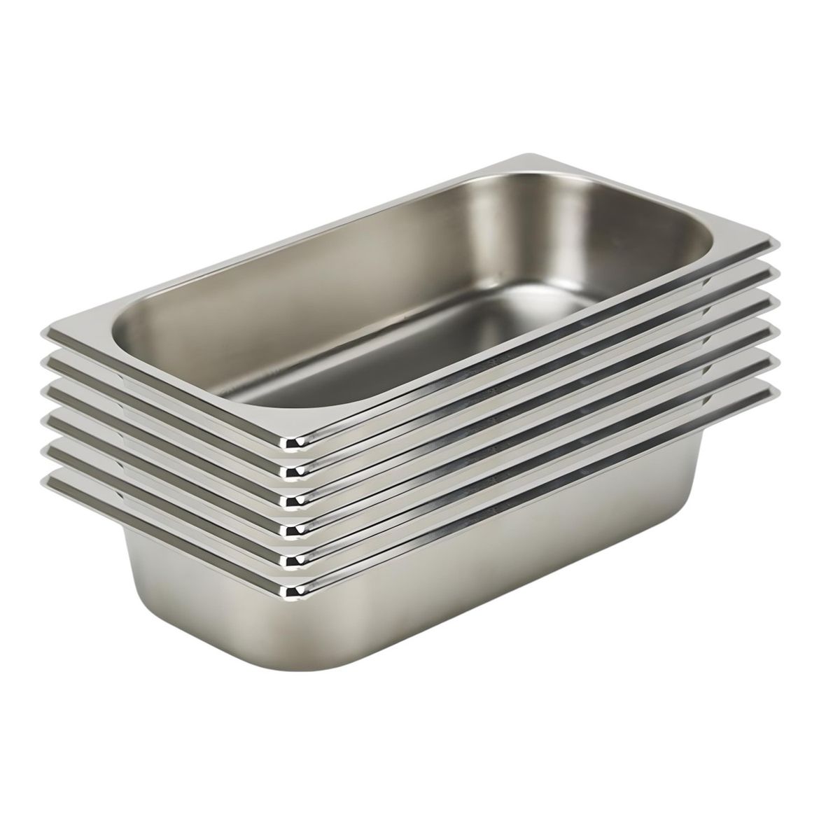 PROCHEF - Pack 6 Depositos Gastro GN 1/3 x 65 mm Acero Inox