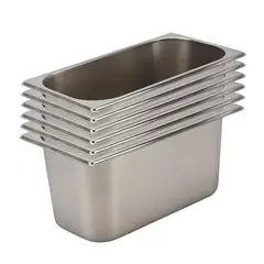 PROCHEF - Pack 6 Depositos Gastro GN 1/3 x 150 mm Acero Inox