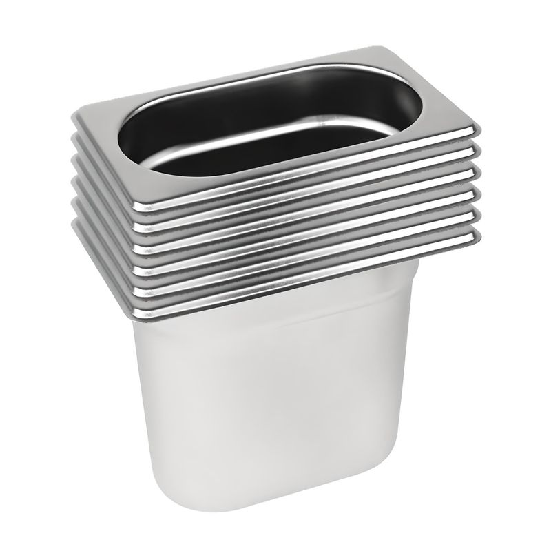 PROCHEF - Pack 6 Depositos Gastro GN 1/9 x 150 mm Acero Inox