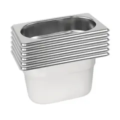 PROCHEF - Pack 6 Depositos Gastro GN 1/9 x 100 mm Acero Inox