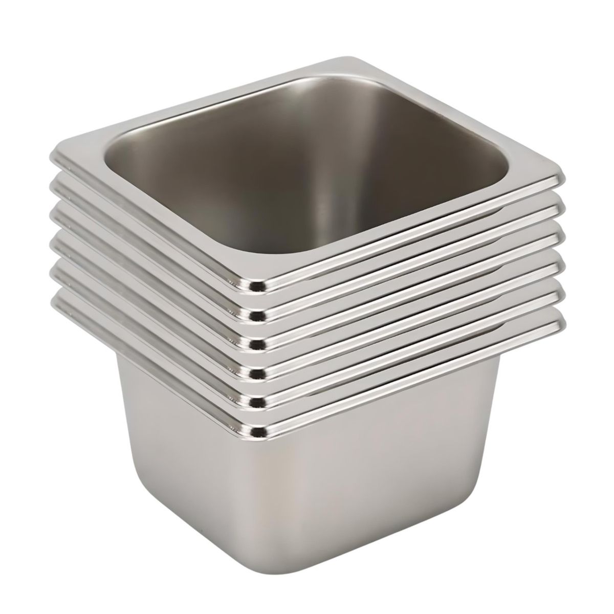 PROCHEF - Pack 6 Depositos Gastro GN 1/6 x 100 mm Acero Inox