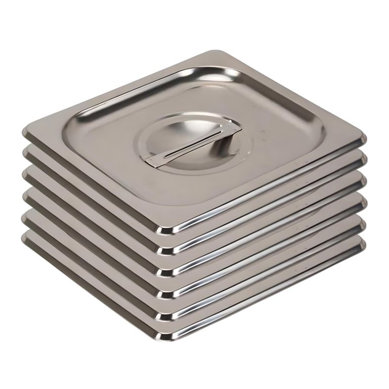Tapa Gastronomica GN 1/6 Acero Inox. Pack 6 Unidades