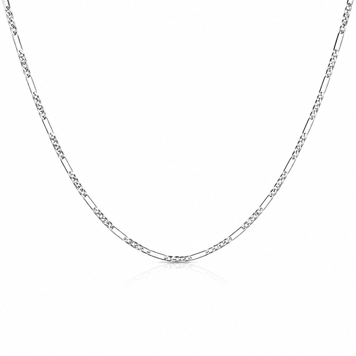 JOYAS MYTOKE - Cadena Figaro 50cm Plata Fina Hipoalergenica 925 Unisex