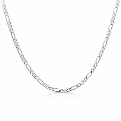 JOYAS MYTOKE - Cadena Figaro 50cm Plata Fina Hipoalergenica 925 Unisex