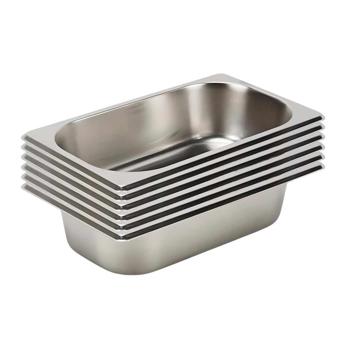 PROCHEF - Pack 6 Depositos Gastro GN 1/4 x 65 mm Acero Inox