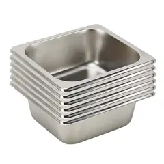 PROCHEF - Pack 6 Depositos Gastro GN 1/6 x 65 mm Acero Inox