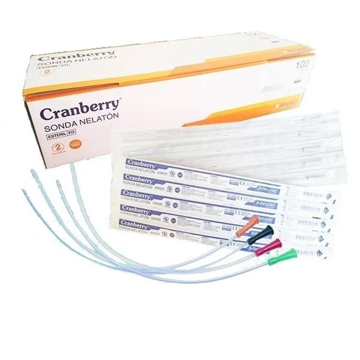 CRANBERRY - Sonda Nelaton N°12 40cm Cranberry Caja 100 Un