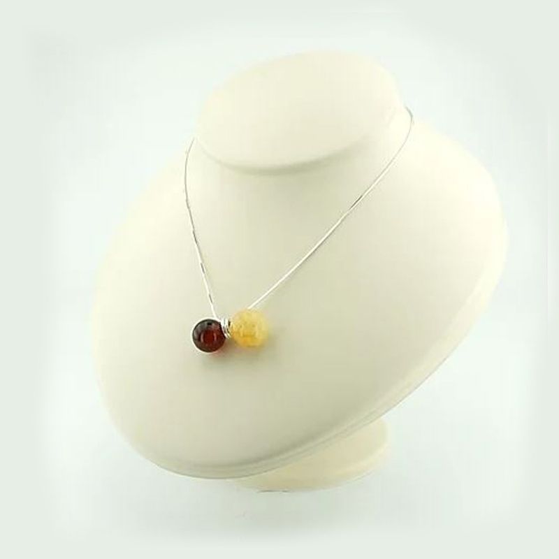 ZUZA COLLECTION - Collar Double Bubble - Plata 925 con Ambar Mixto