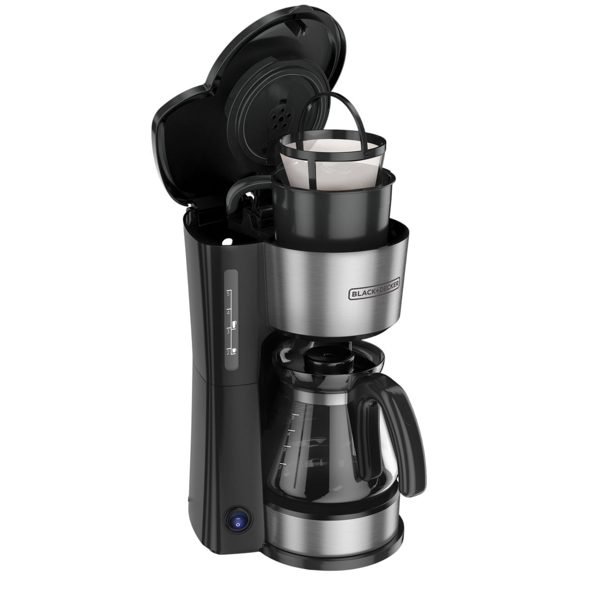 BLACK+DECKER - Cafetera Black + Decker 4 En 1 para 5 Tazas + Filtro Permanente 