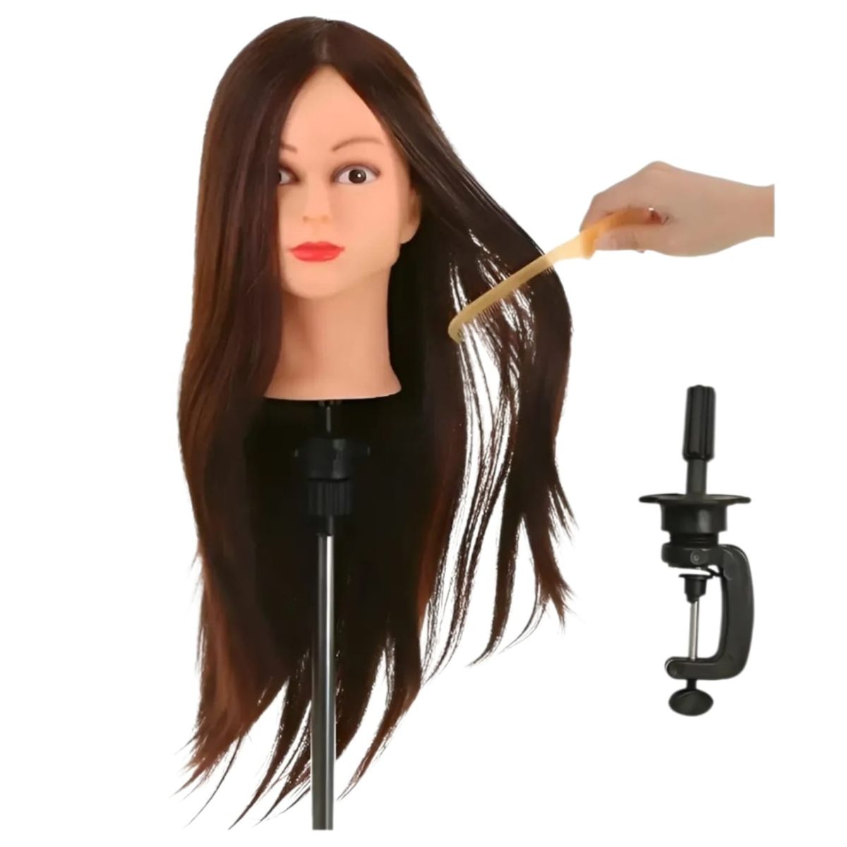 GENERICO - Cabeza Técnica Peluquería 100 Sintética