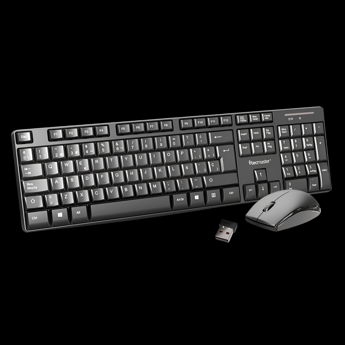 TECMASTER - Kit Teclado y Mouse Inalambrico Tecmaster Multimedia 100512
