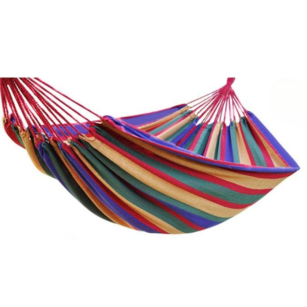 SOHOGAR - Hamaca de algodón multicolor 2 plazas 180x150 cm