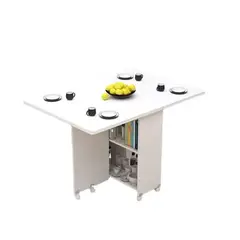 GENERICO - Mesa de comedor plegable blanco 140x80x77 cm