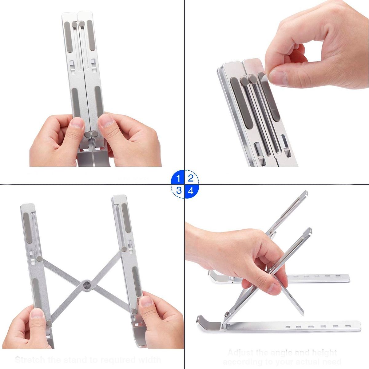 SOHOGAR - Soporte alzador plegable para notebook de aluminio