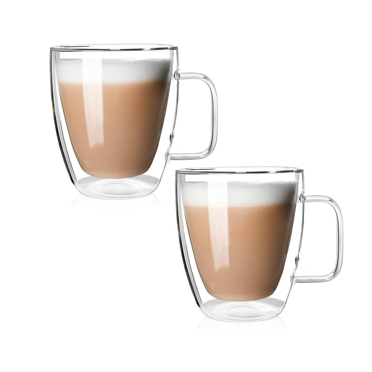 SOHOGAR - Set 2 mugs vidrio doble pared 350 ml