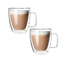 GENERICO - Set 2 mugs vidrio doble pared 350 ml
