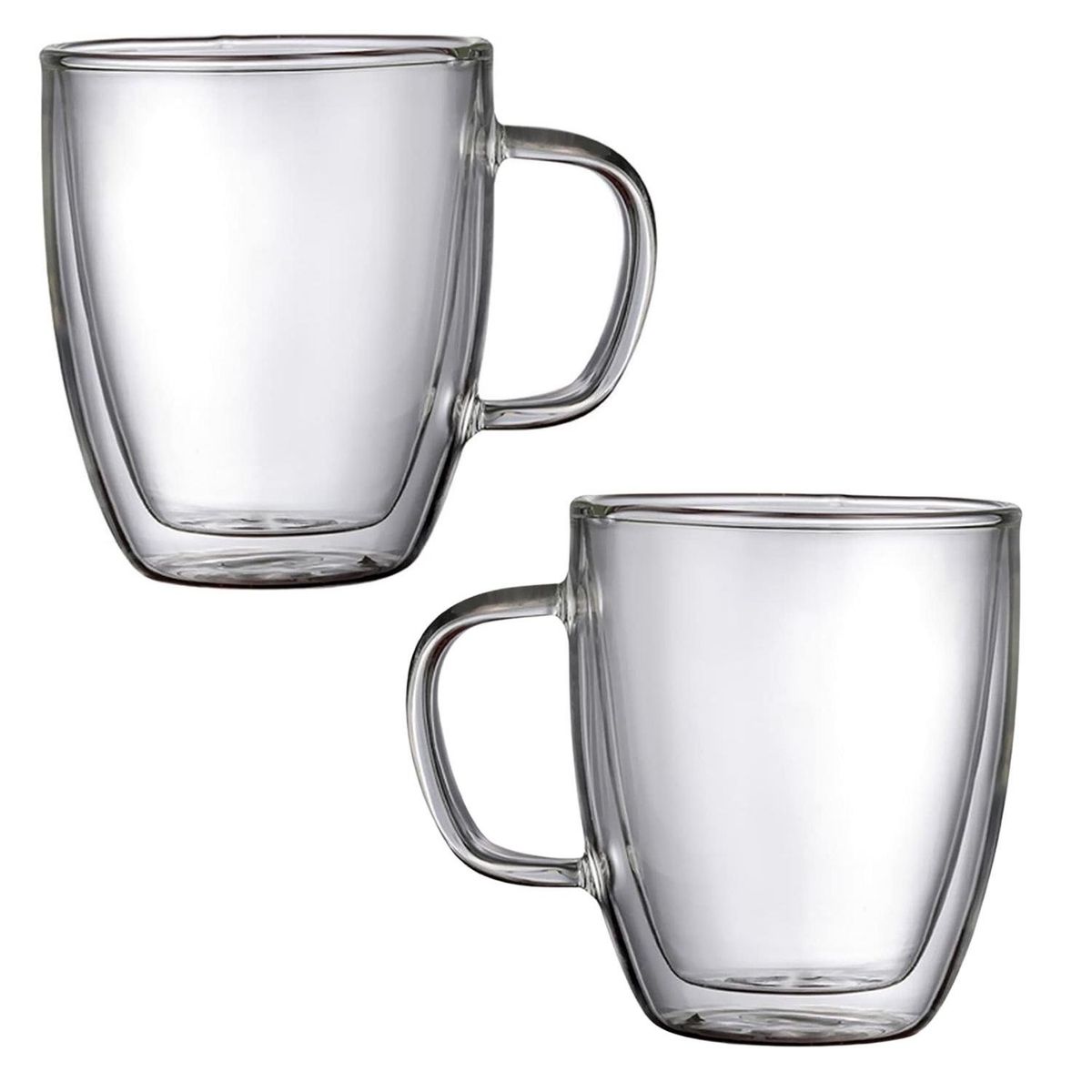 SOHOGAR - Set 2 mugs vidrio doble pared 350 ml