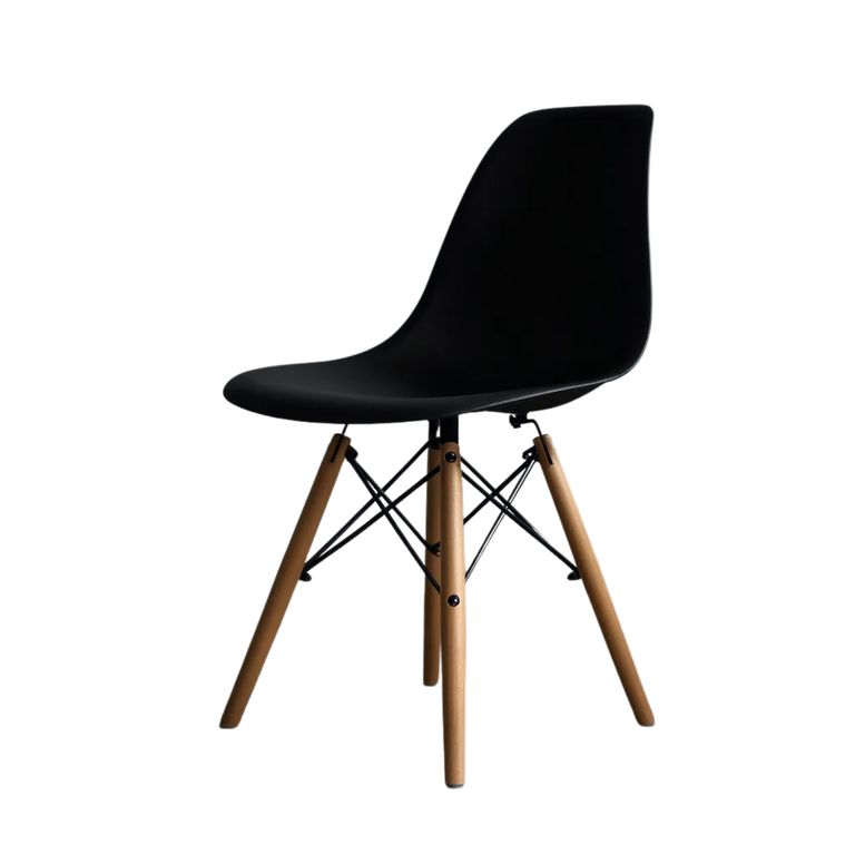 Silla de comedor estilo eames negra Negro