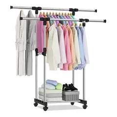 GENERICO - Perchero colgador de ropa doble metálico