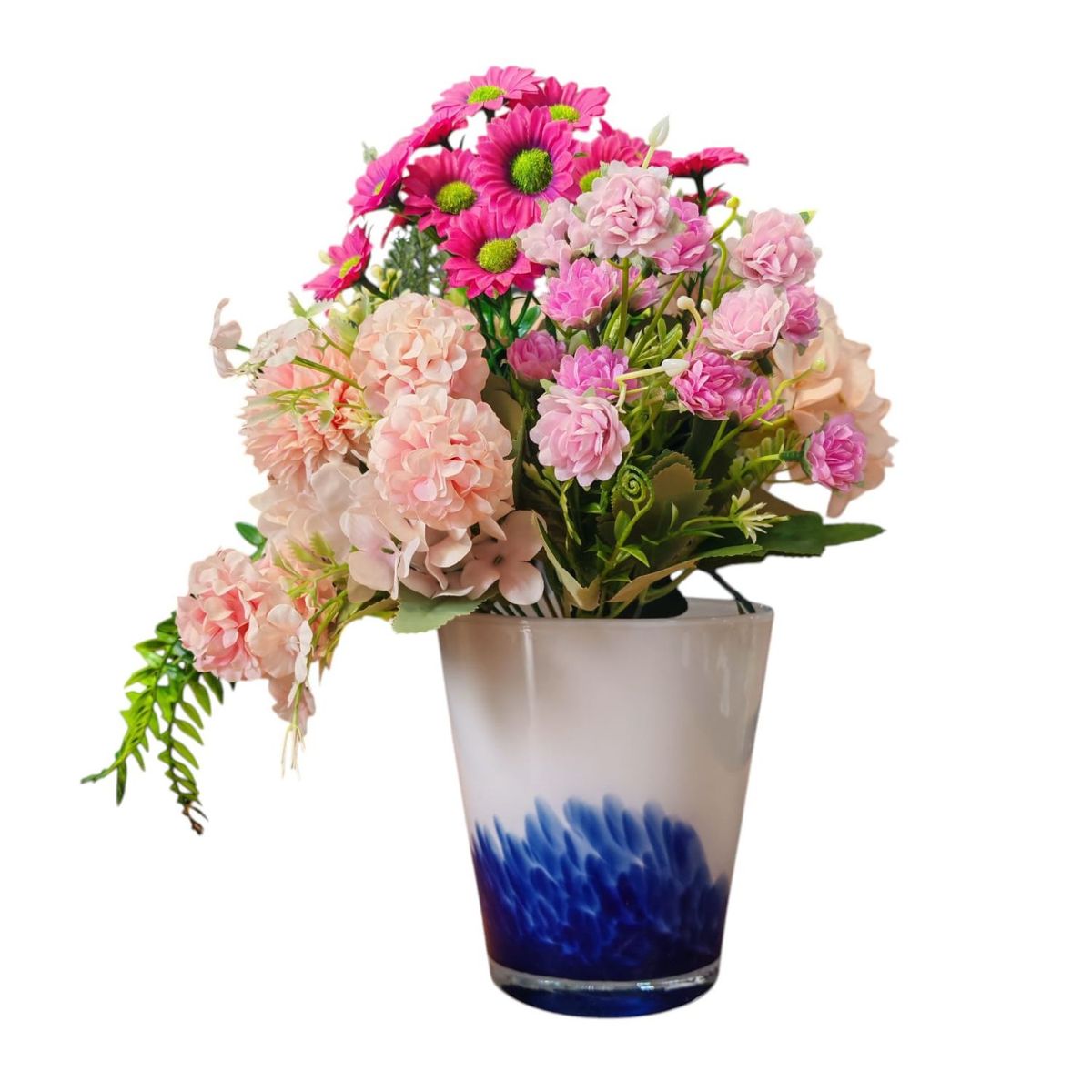 HOME ESSENTIALS - Florero de vidrio fabricado en polonia 16 cm cobalto