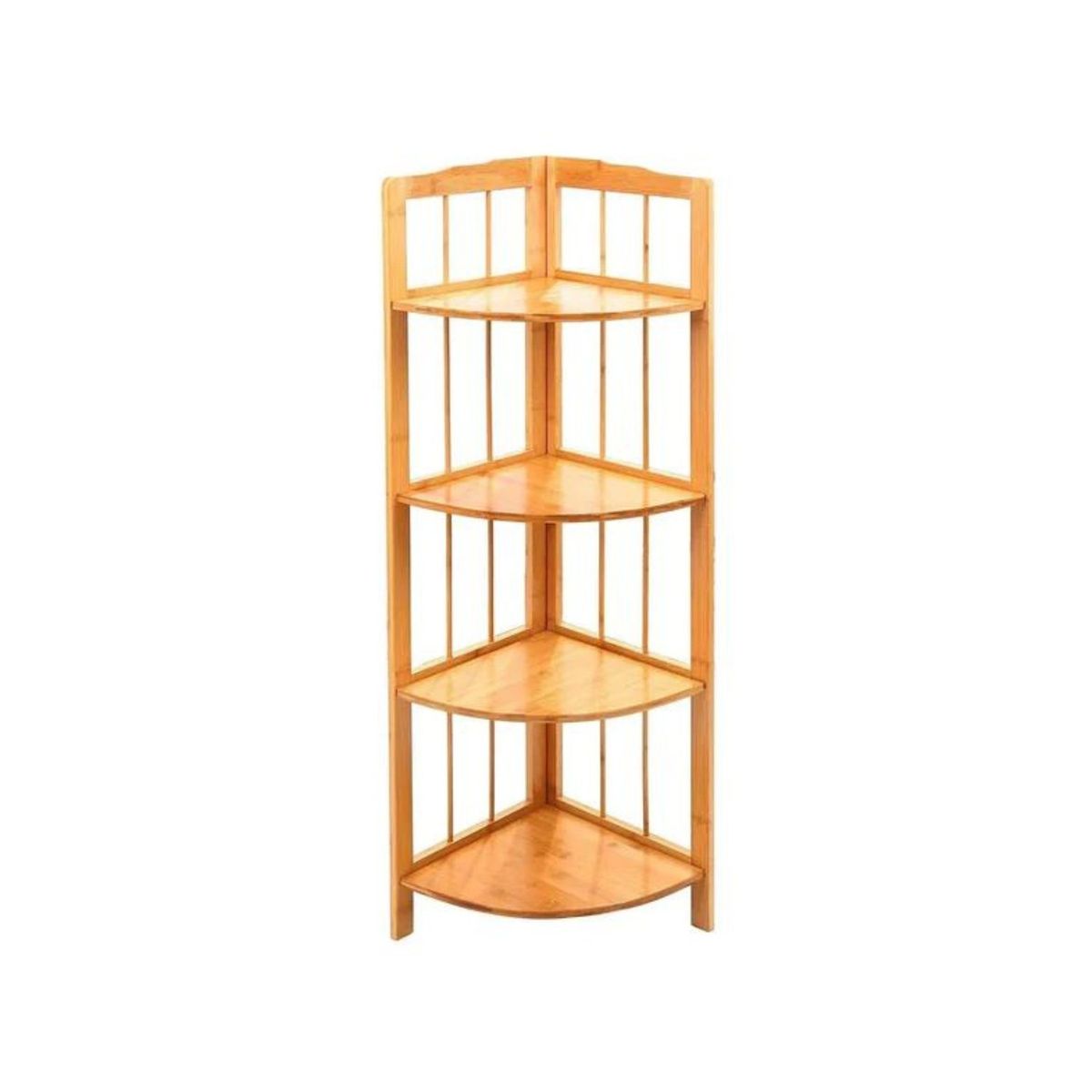 SOHOGAR - Repisa esquinero de madera 4 niveles natural