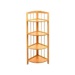 GENERICO - Repisa esquinero de madera 4 niveles natural