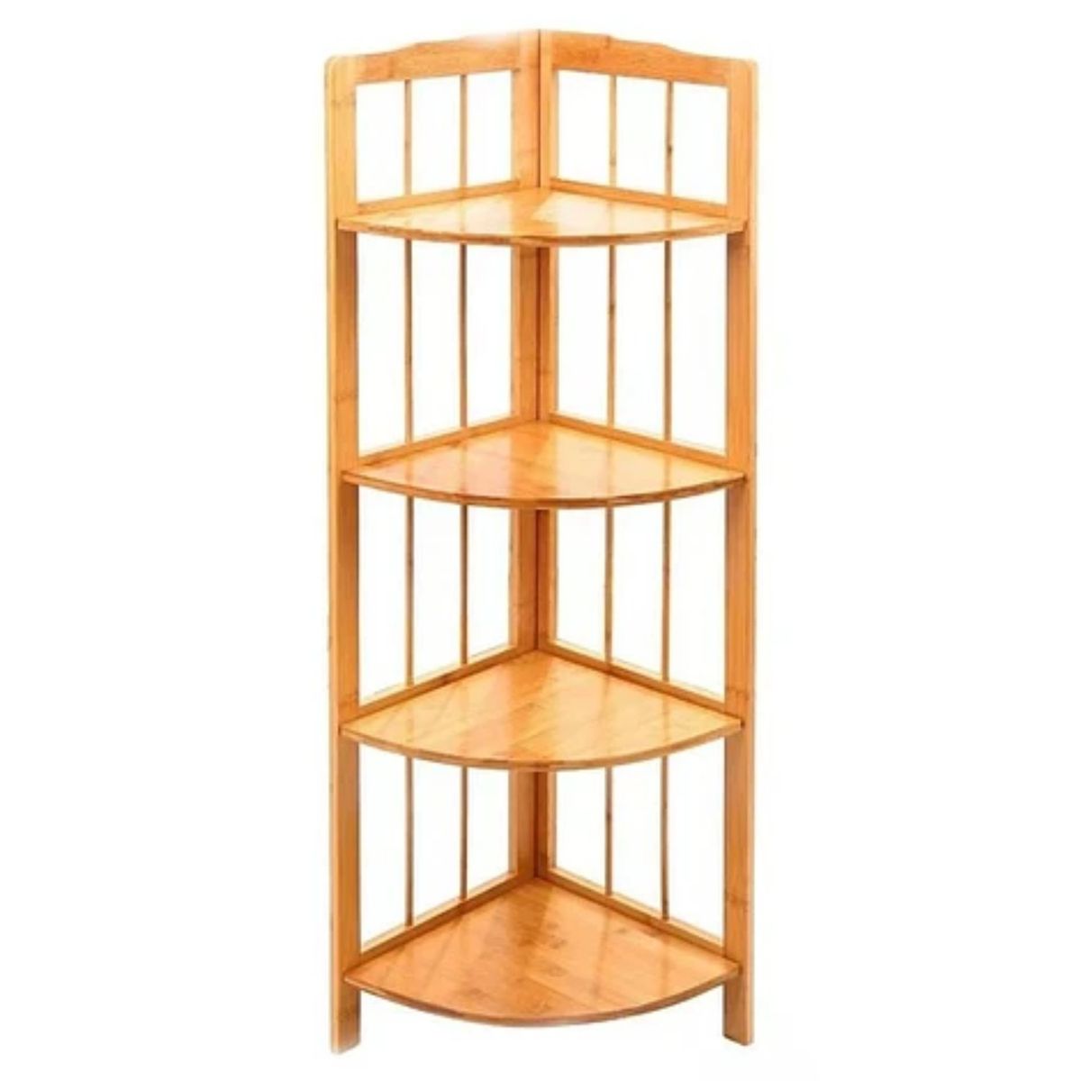 SOHOGAR - Repisa esquinero de madera 4 niveles natural